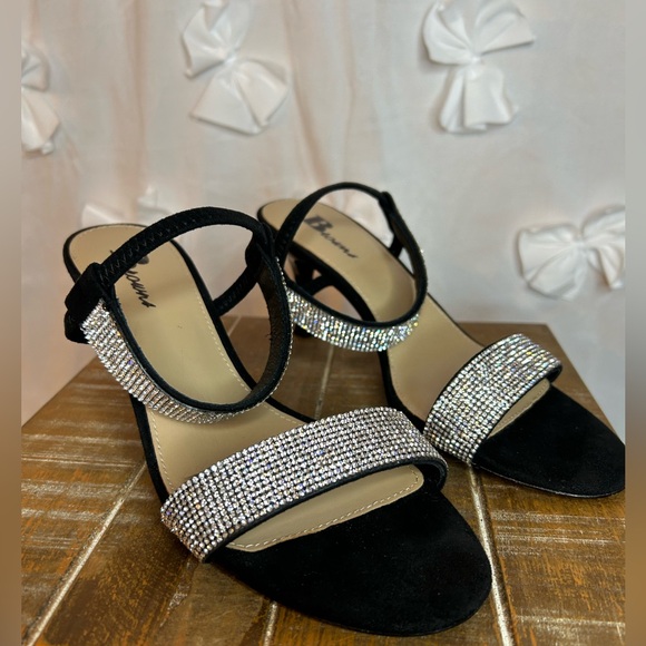 Browns Open Toe Sandal/Shoes with Silver Sparkle Jewelled Detail - Picture 1 of 5